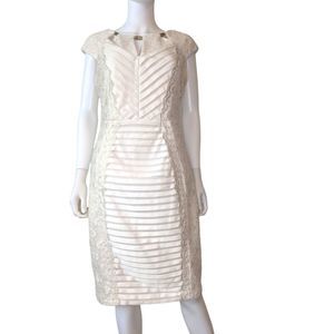 Jax dress off white bodycon lace layered beads cut out wedding 12